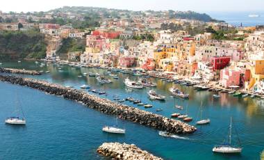 Procida harbour from above