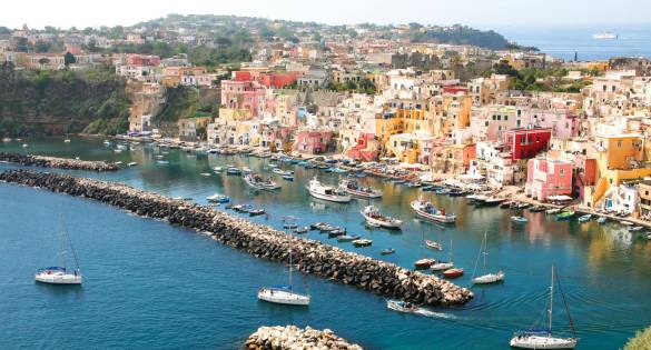 Procida harbour from above