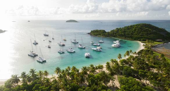 St Lucia anchored boats
